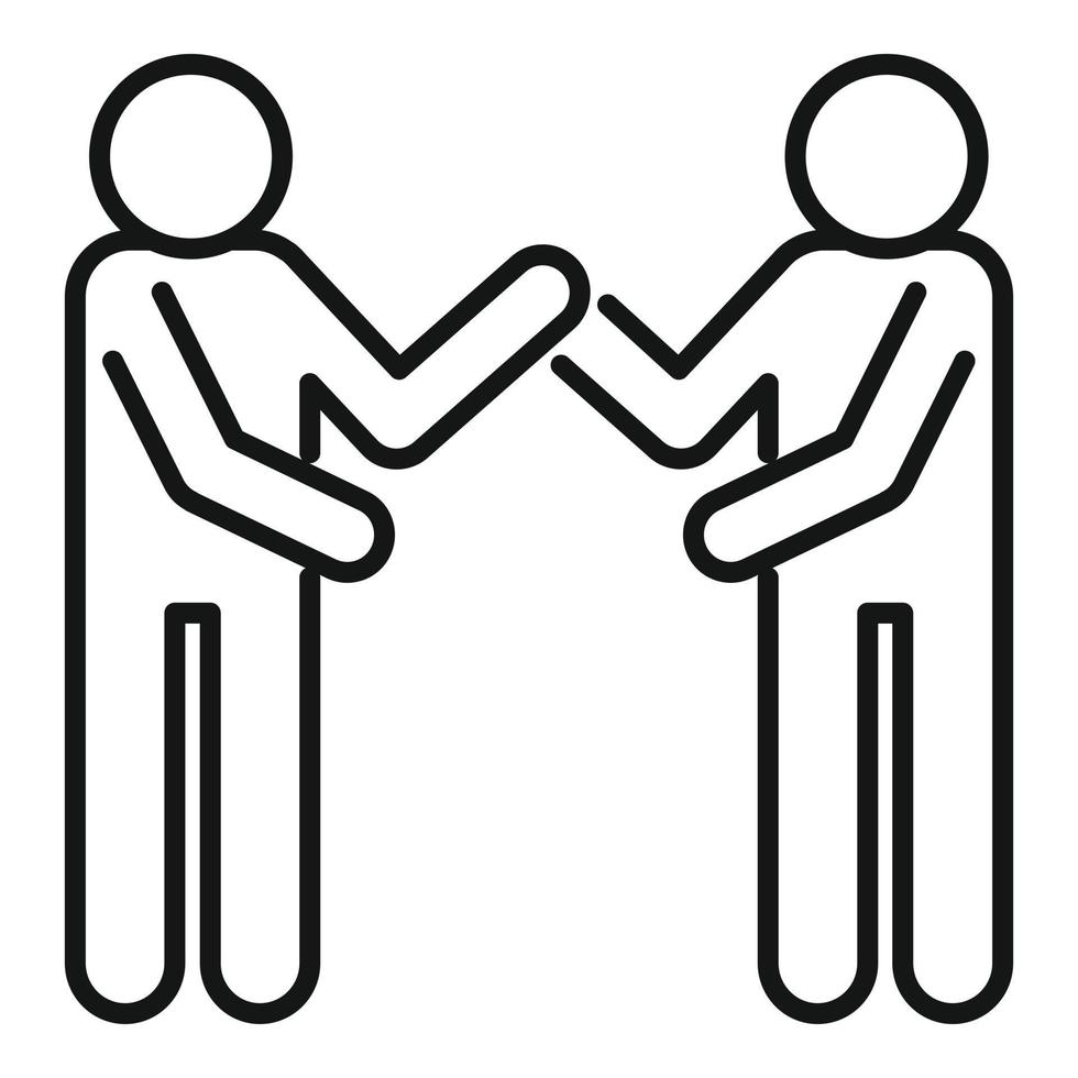 ícone de queda de braço juntos, estilo de estrutura de tópicos vetor