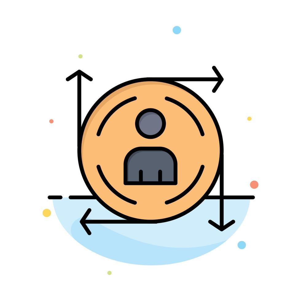 modelo de ícone de cor plana abstrata de caminho de seta de predicação do usuário vetor