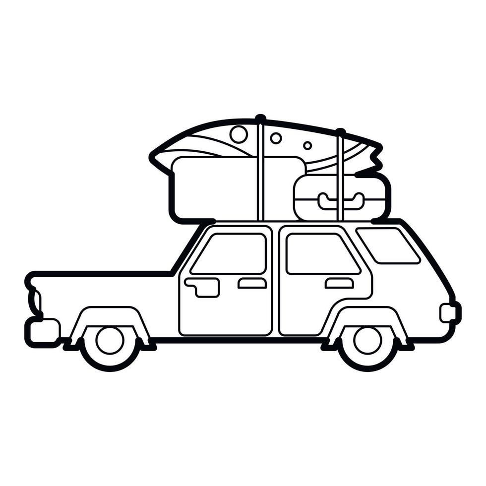 carro hatchback com ícone de bagagem de carga vetor