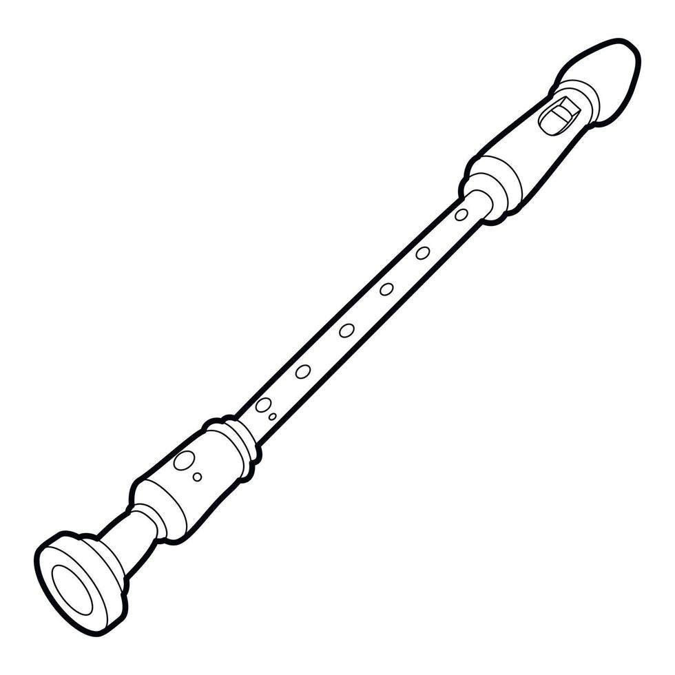 ícone de tubo musical, estilo isométrico de contorno vetor