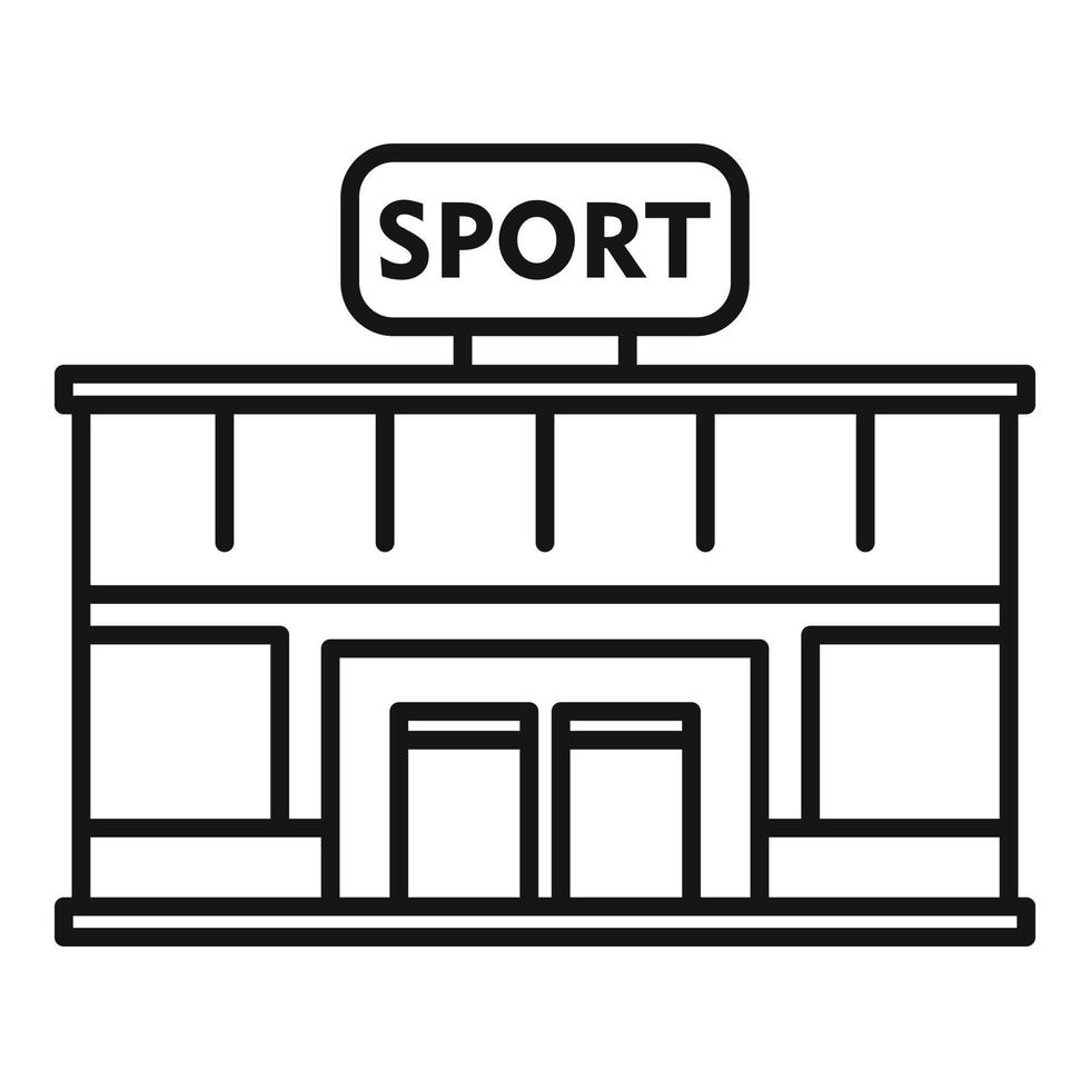 ícone de construção de ginásio esportivo, estilo de estrutura de tópicos vetor