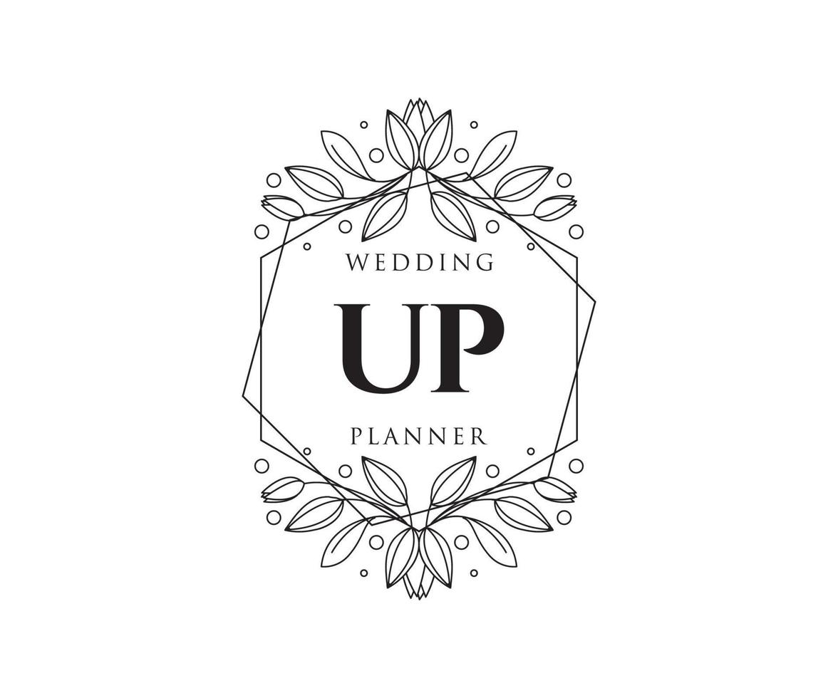 coleção de logotipos de monograma de casamento de carta inicial, modelos modernos minimalistas e florais desenhados à mão para cartões de convite, salve a data, identidade elegante para restaurante, boutique, café em vetor