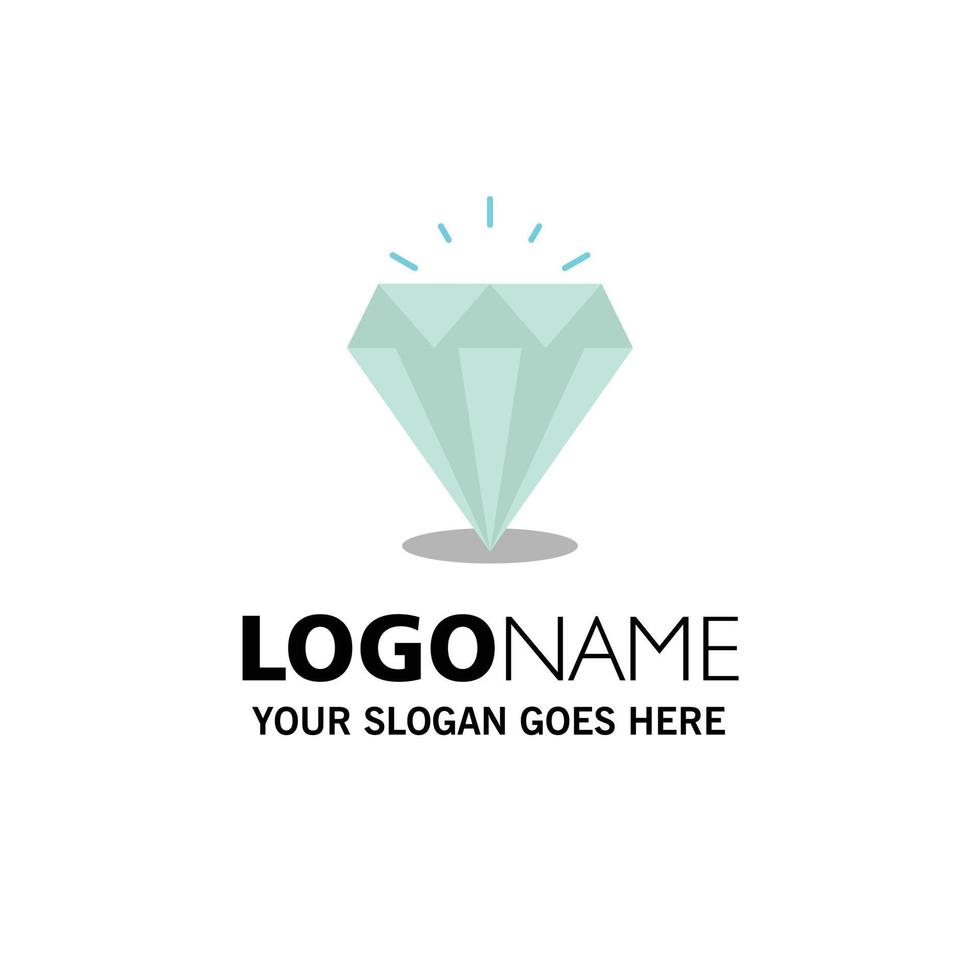 modelo de logotipo de negócios de pedra caro brilho de diamante cor lisa vetor