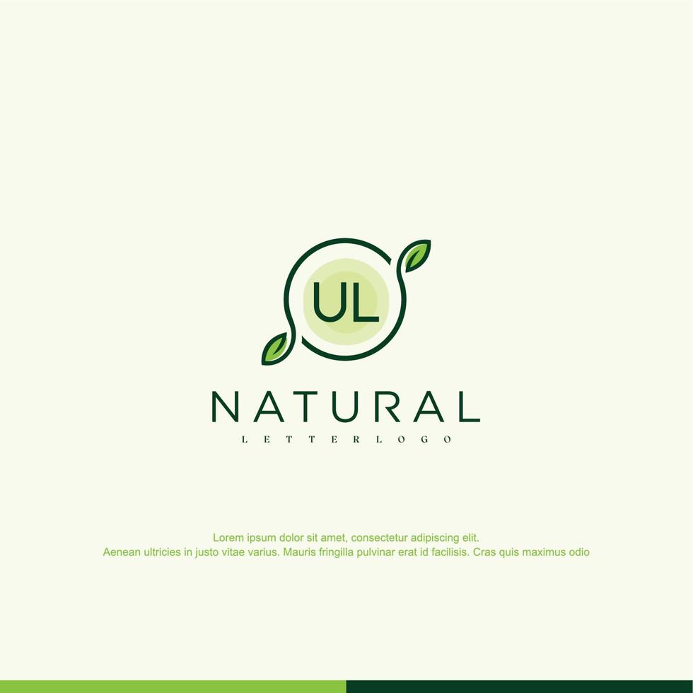 logotipo natural inicial ul vetor