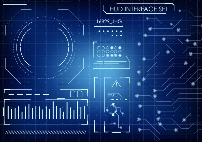 Futurista HUD interface Set vetor