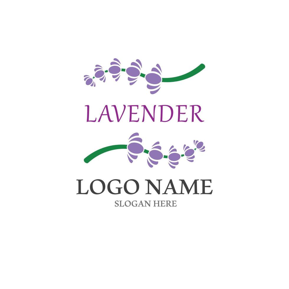 vetor de logotipo de ícone de flor de lavanda fresca