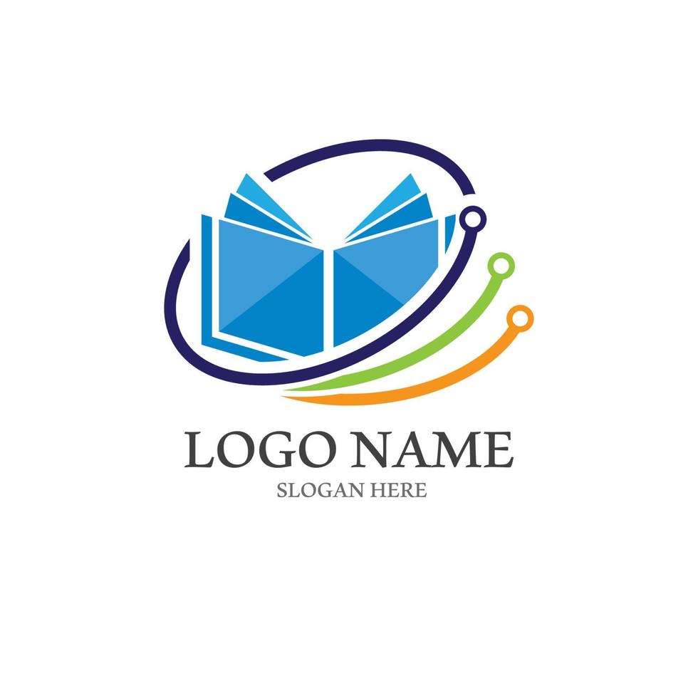 vetor de tecnologia de ícone de logotipo de livro digital