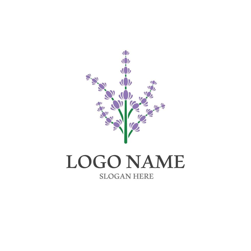 vetor de logotipo de ícone de flor de lavanda fresca