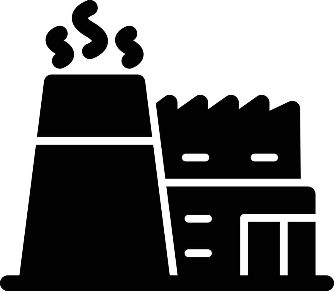 ícone de glifo de chaminés de fábrica vetor