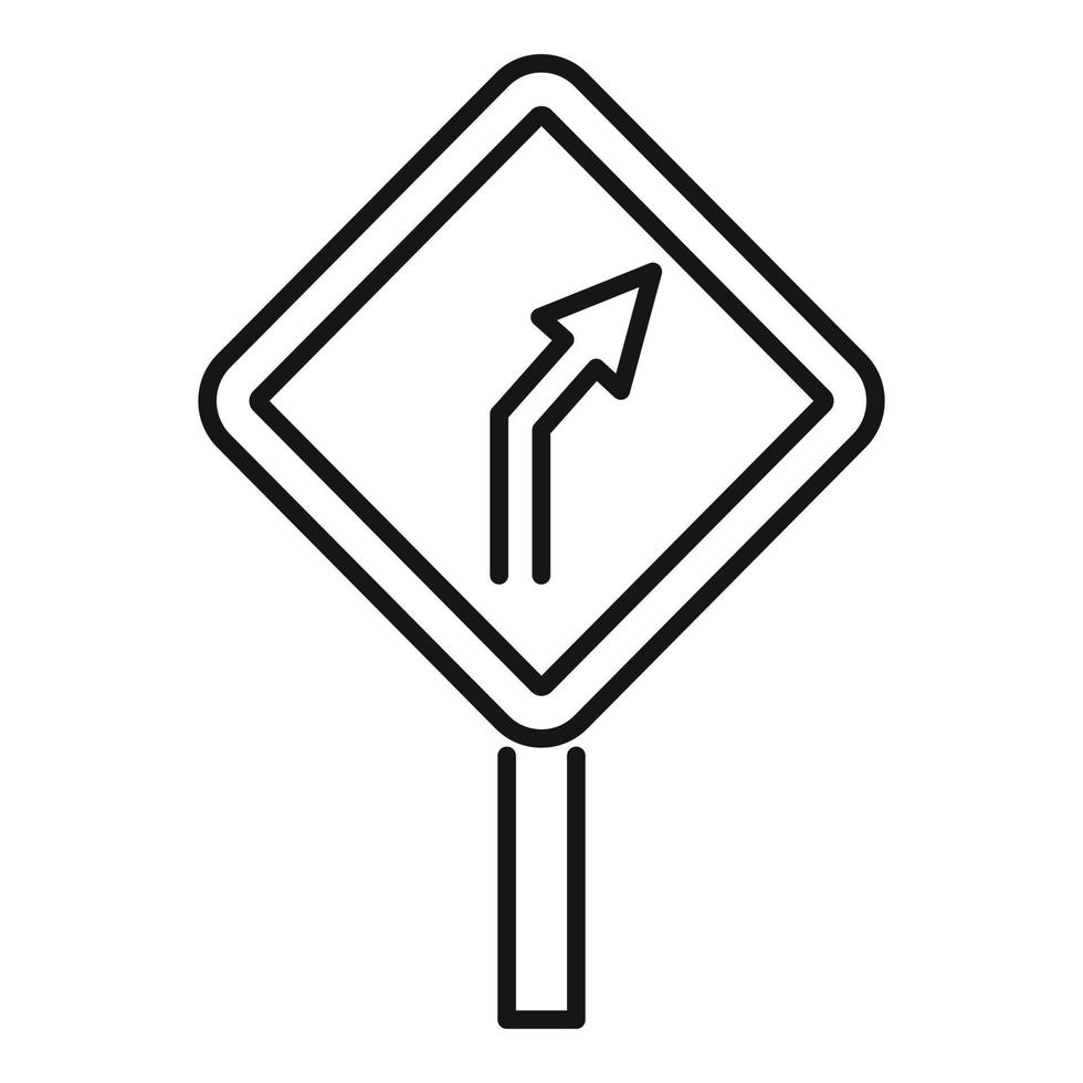 ícone de sinal de estrada, estilo de estrutura de tópicos vetor