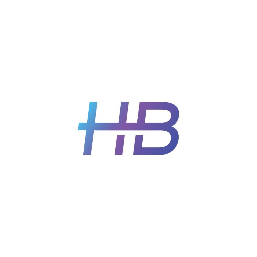 logotipo moderno letra hb com conceito minimalista vetor