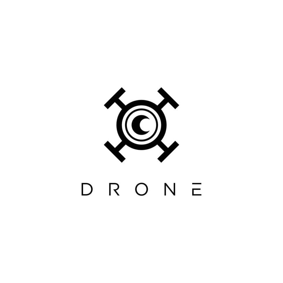 ideia de design de logotipo drone com conceito abstrato criativo vetor