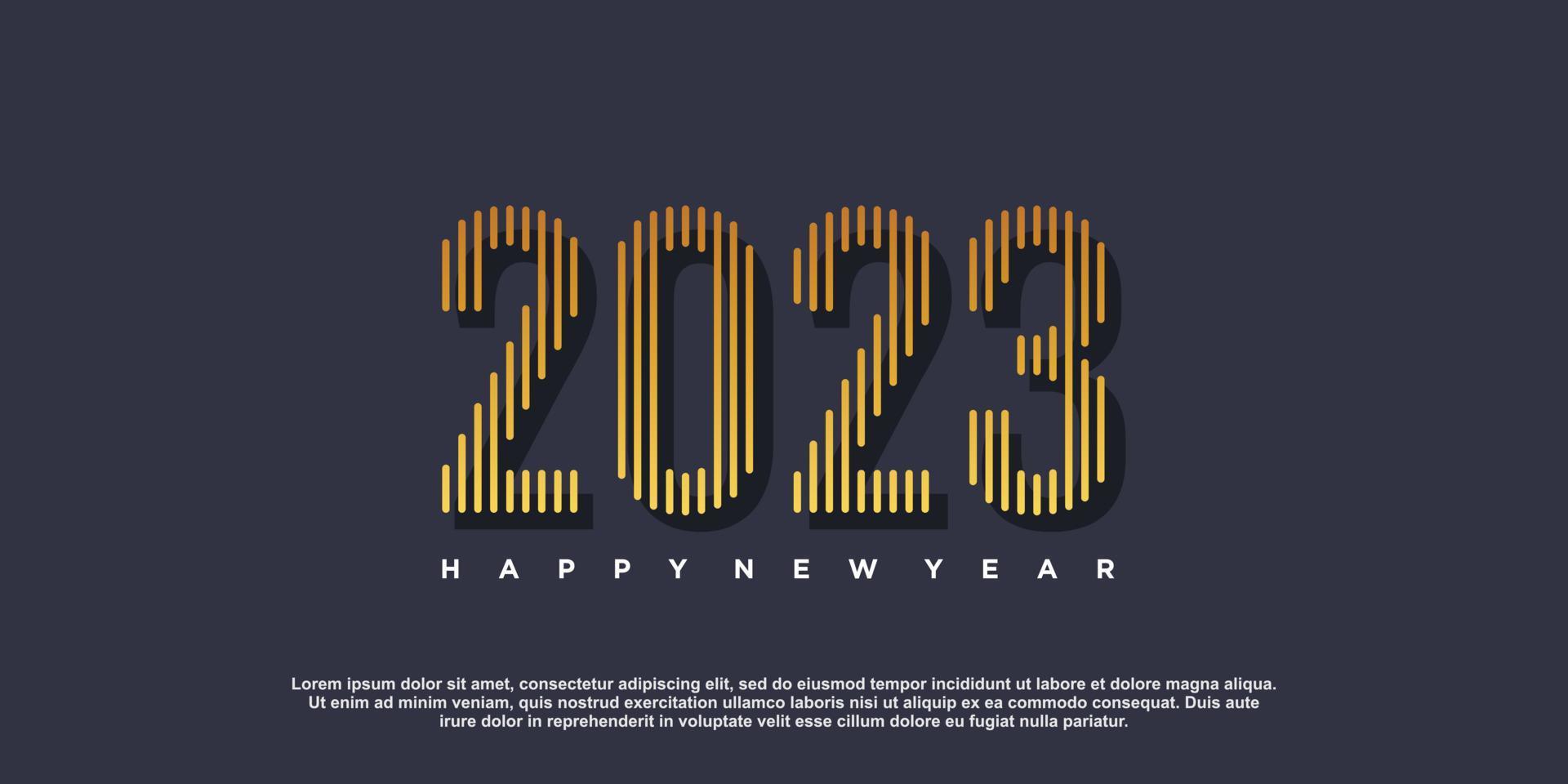 design de logotipo 2023 para o ano novo com conceito criativo vetor