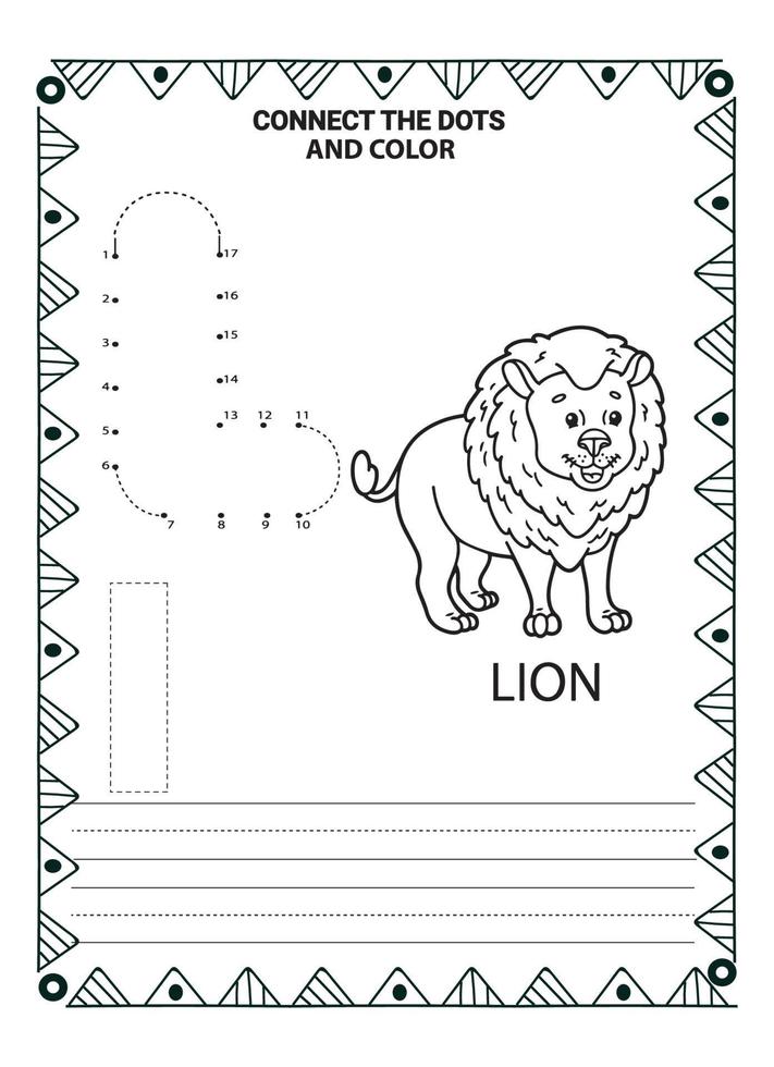 alfabeto fazer para pontilhar e página para colorir para crianças e bebês vetor