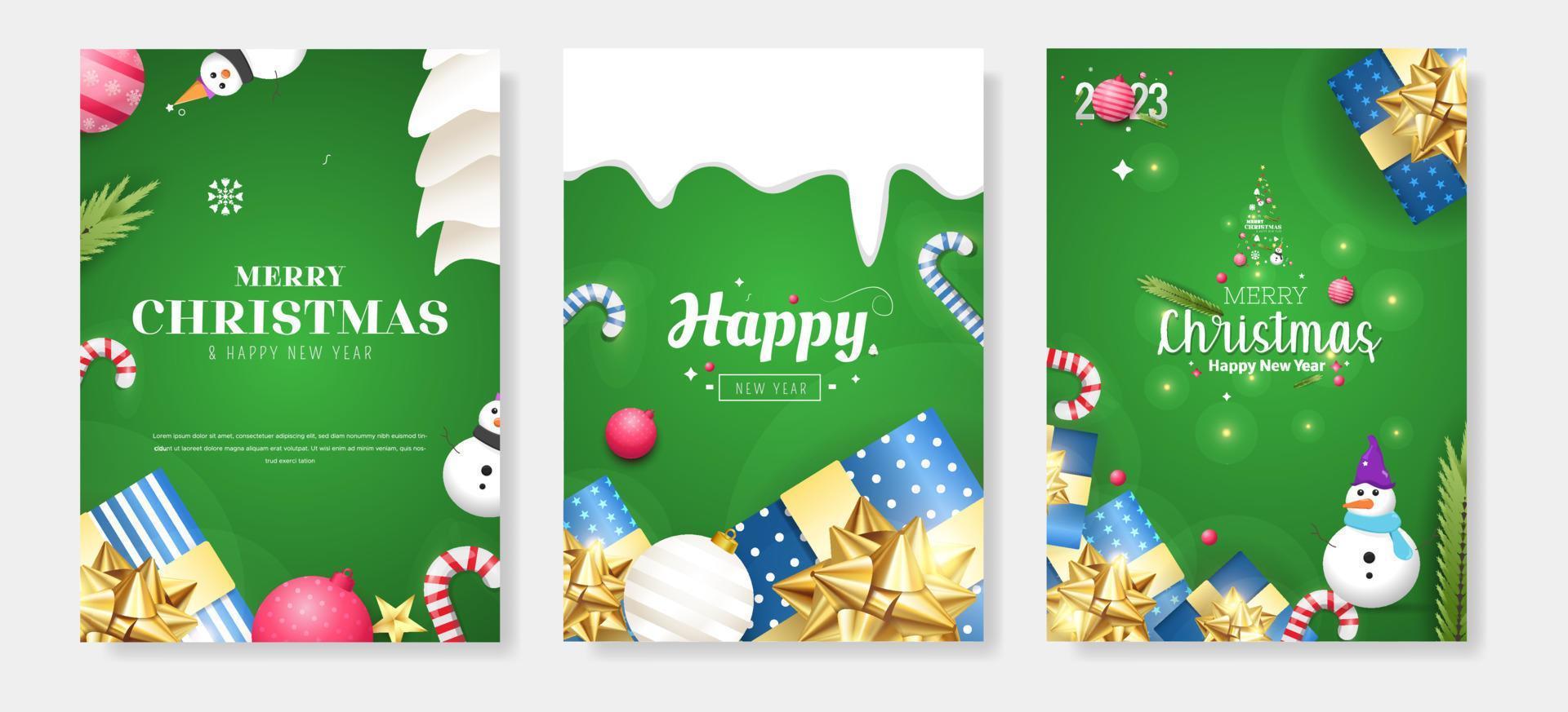 modelo de fundo de banner de cartaz de cartões de saudação de feliz natal vetor