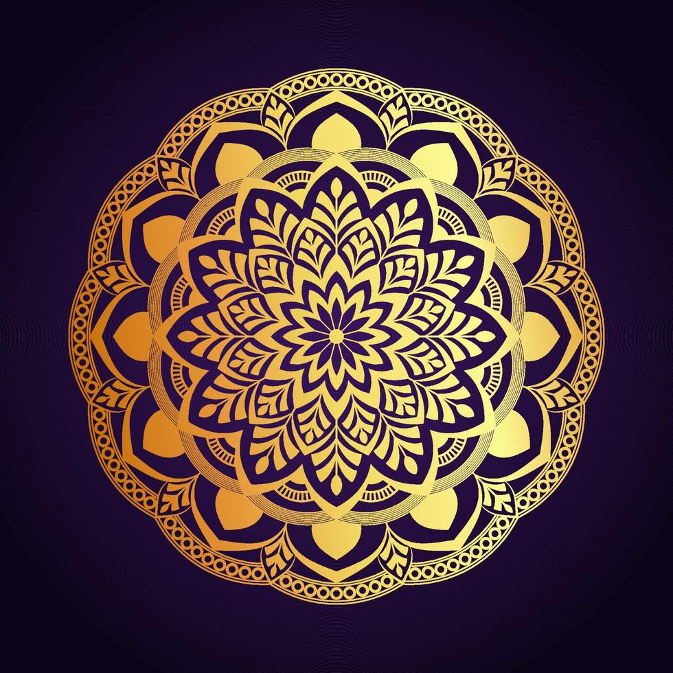 modelo de design de fundo de mandala de cor dourada vetor