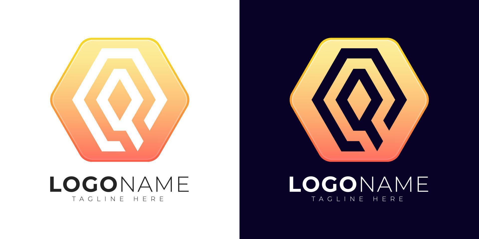 modelo de design de vetor de logotipo letra q. ícone moderno do logotipo da letra q com forma de geometria colorida.