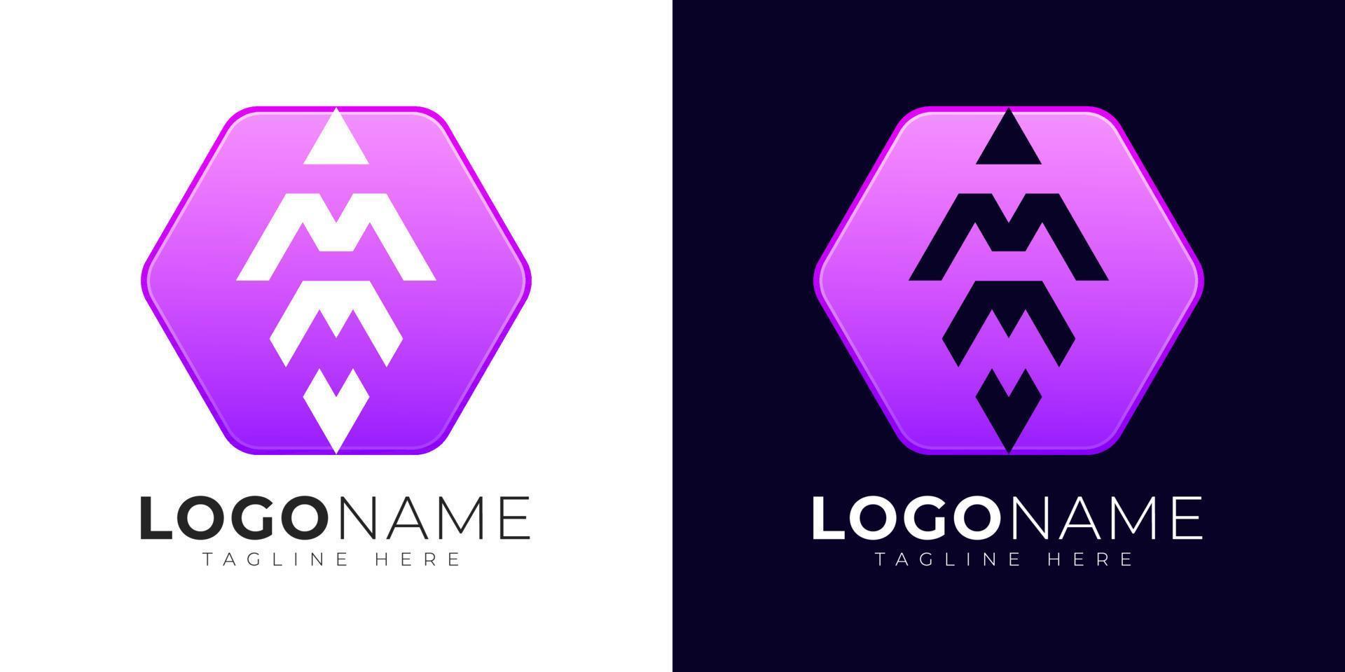 modelo de design de vetor de logotipo letra m. ícone moderno do logotipo da letra m com forma de geometria colorida.