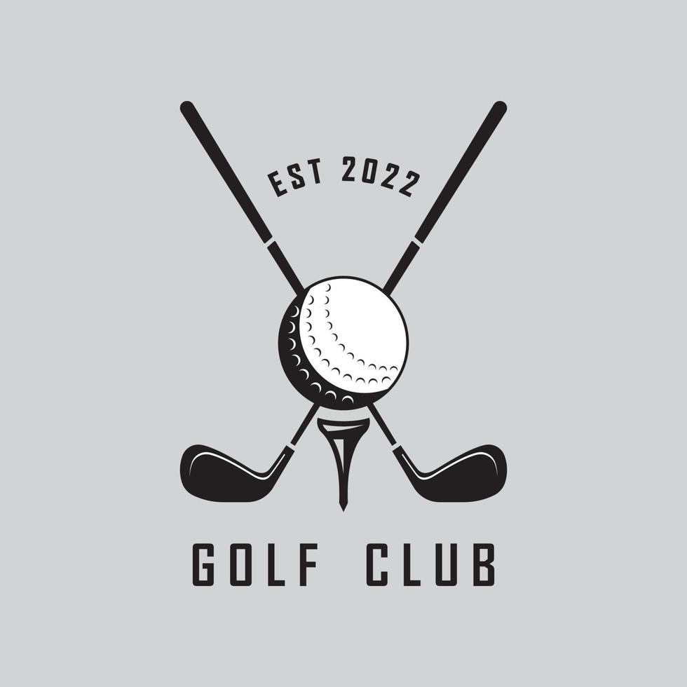 logotipo de golfe e vetor com modelo de slogan