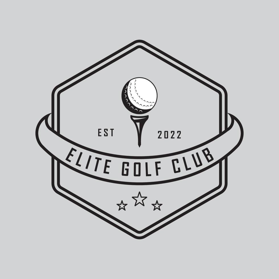 logotipo de golfe e vetor com modelo de slogan