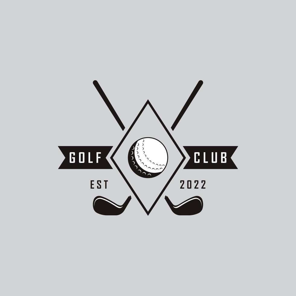 logotipo de golfe e vetor com modelo de slogan