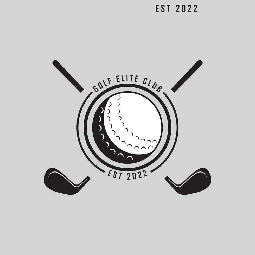 logotipo de golfe e vetor com modelo de slogan