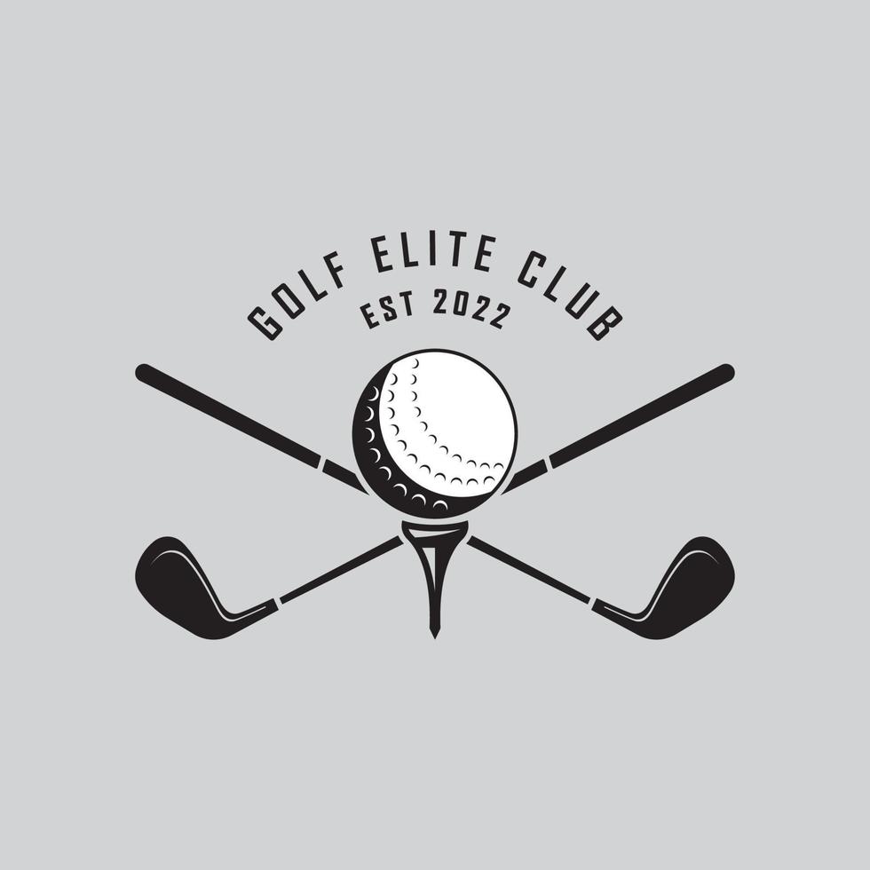 logotipo de golfe e vetor com modelo de slogan