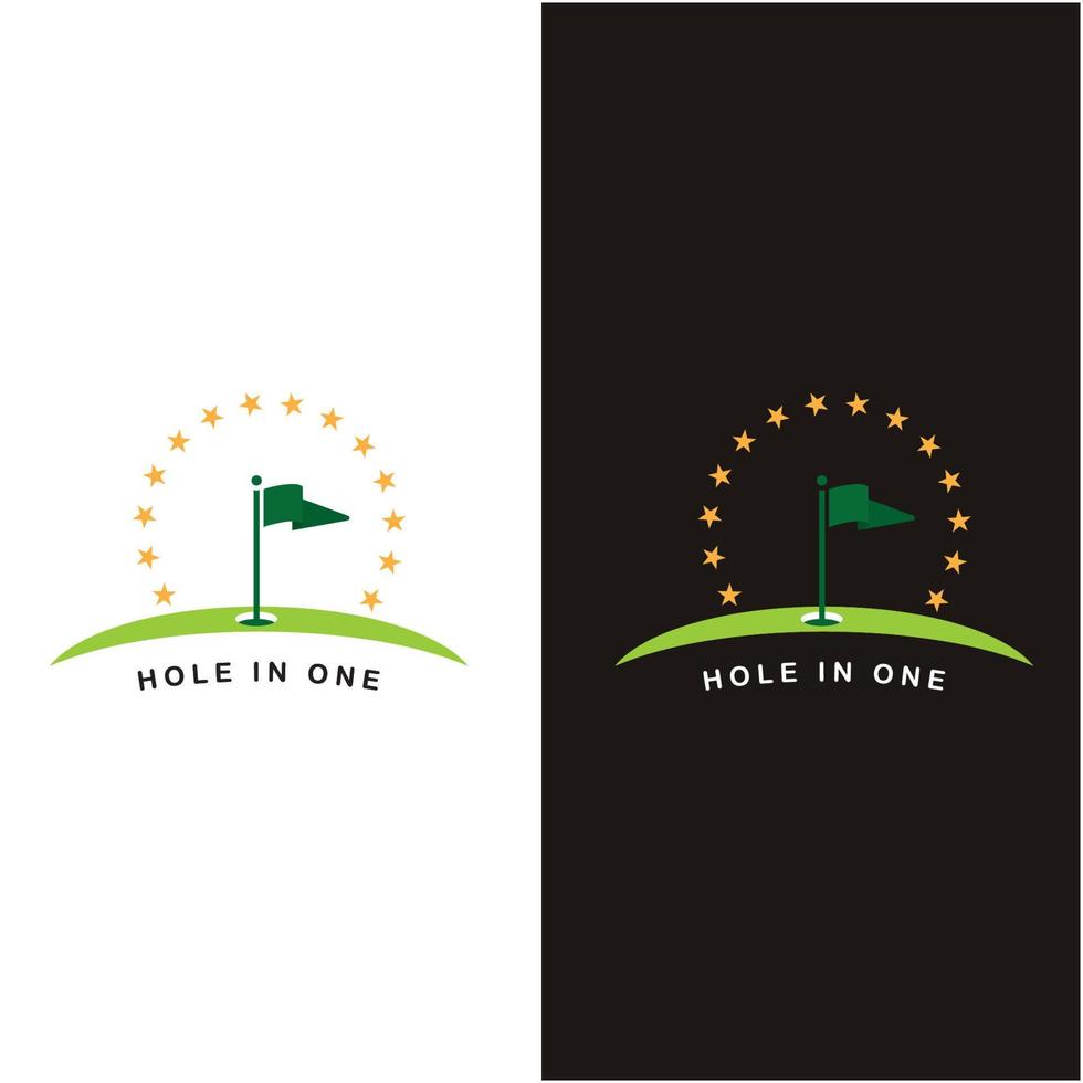 logotipo de golfe e vetor com modelo de slogan