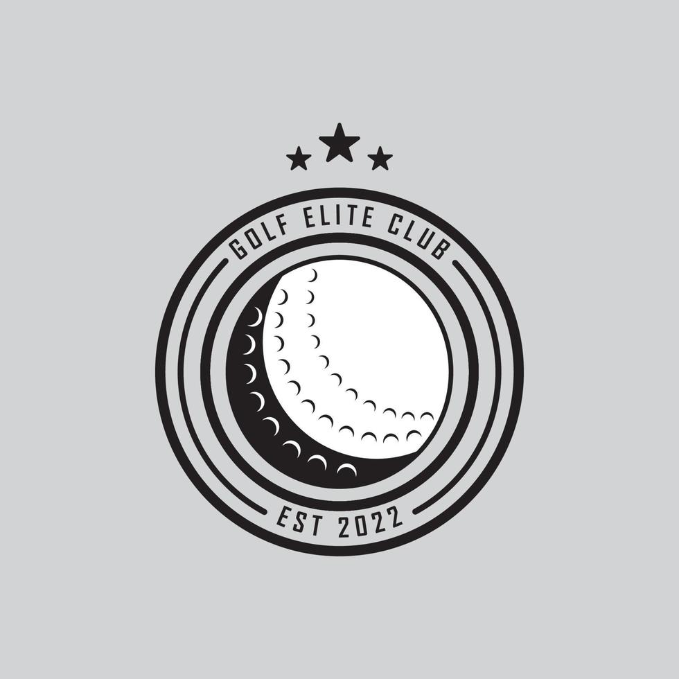 logotipo de golfe e vetor com modelo de slogan