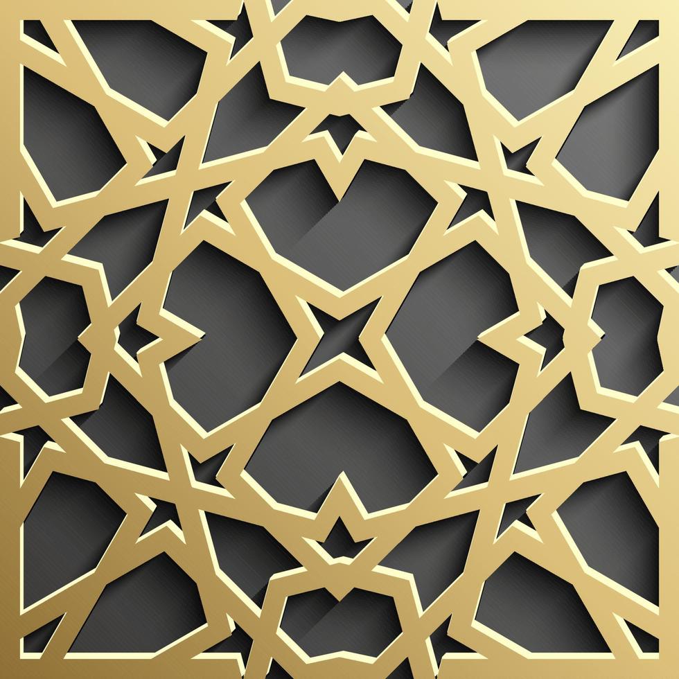 sem costura padrão islâmico 3d. elemento de design árabe tradicional. vetor