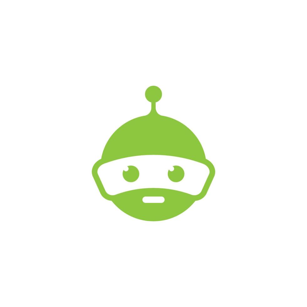 ilustração de ícone de vetor de logotipo verde robô