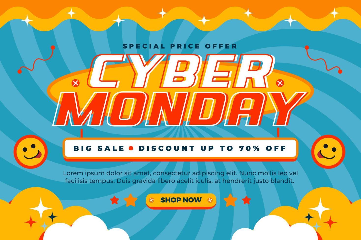 o modelo de design de plano de fundo do cyber monday é fácil de personalizar vetor