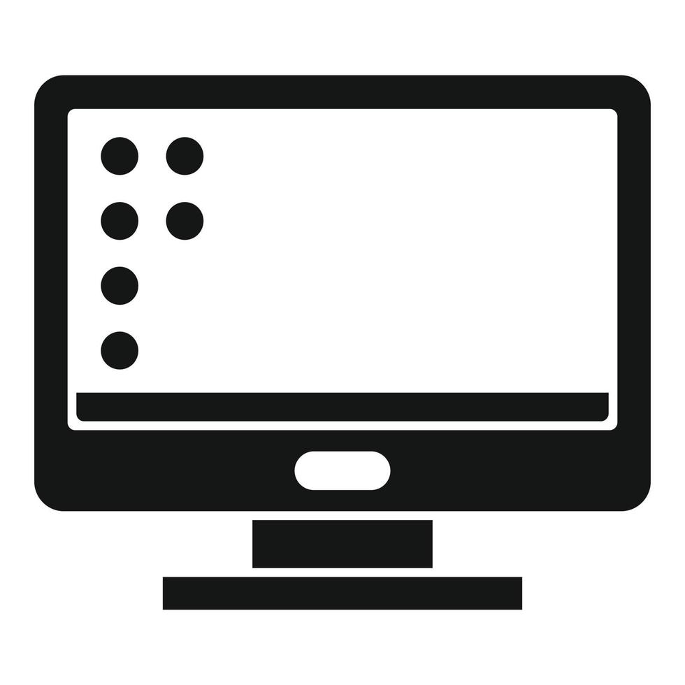 monitorar o ícone do sistema operacional, estilo simples vetor