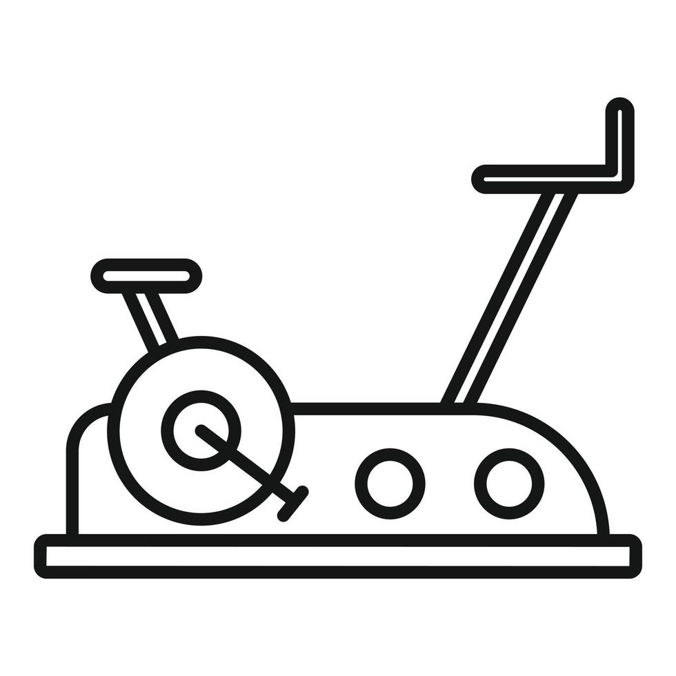 ícone de equipamento de bicicleta ergométrica, estilo de estrutura de tópicos vetor