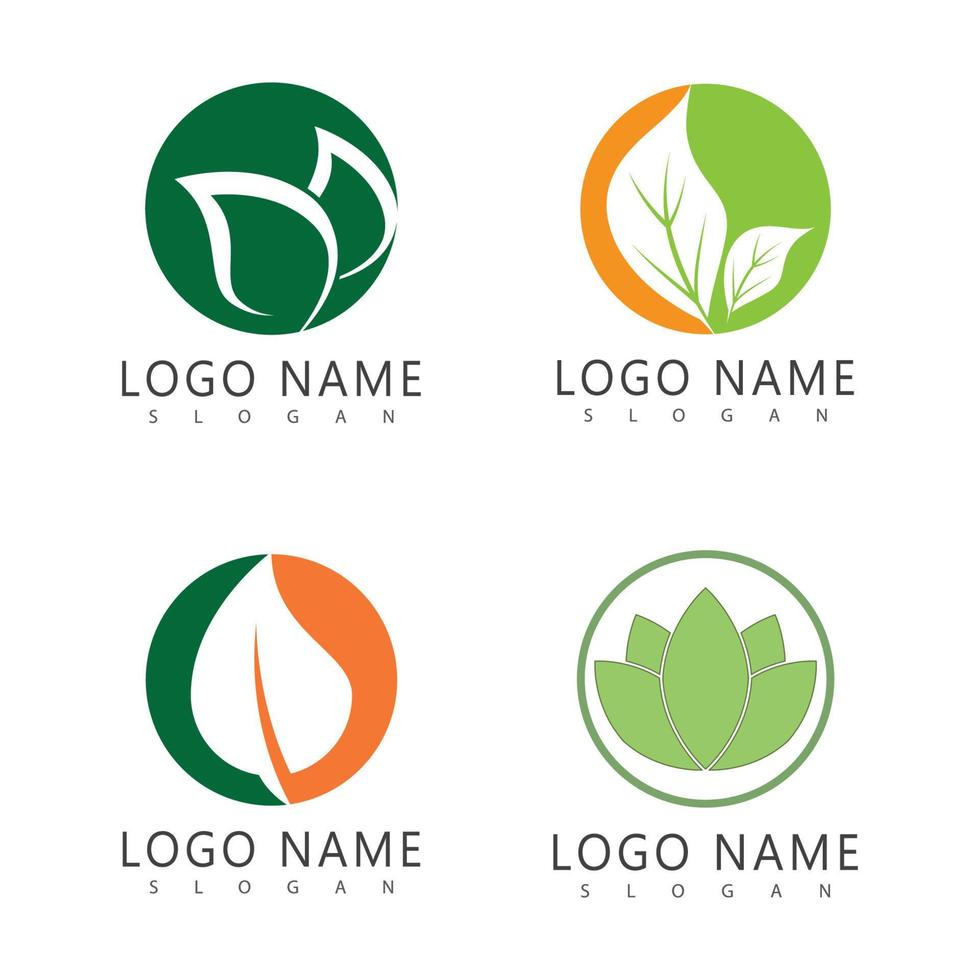 ícone de vetor de elemento de natureza de logotipo de folha verde