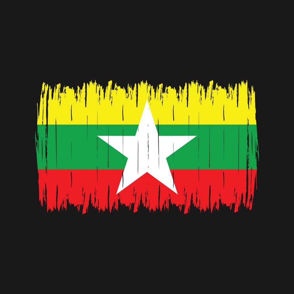 escova de bandeira de myanmar vetor