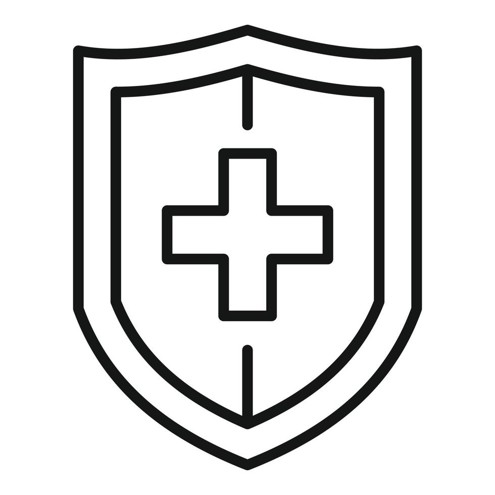 ícone de escudo de saúde, estilo de estrutura de tópicos vetor
