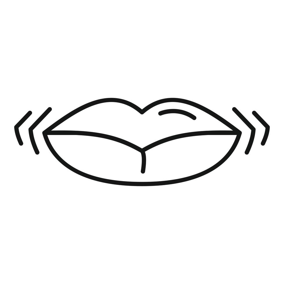 ícone de levantamento labial, estilo de contorno vetor