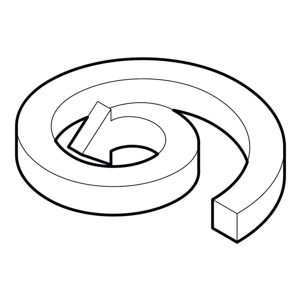 ícone de seta espiral, estilo de estrutura de tópicos vetor