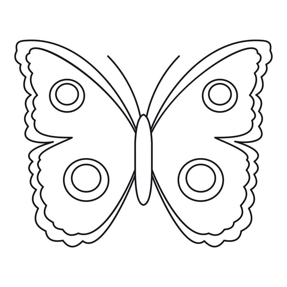 ícone de borboleta de ponto grande, estilo de estrutura de tópicos vetor