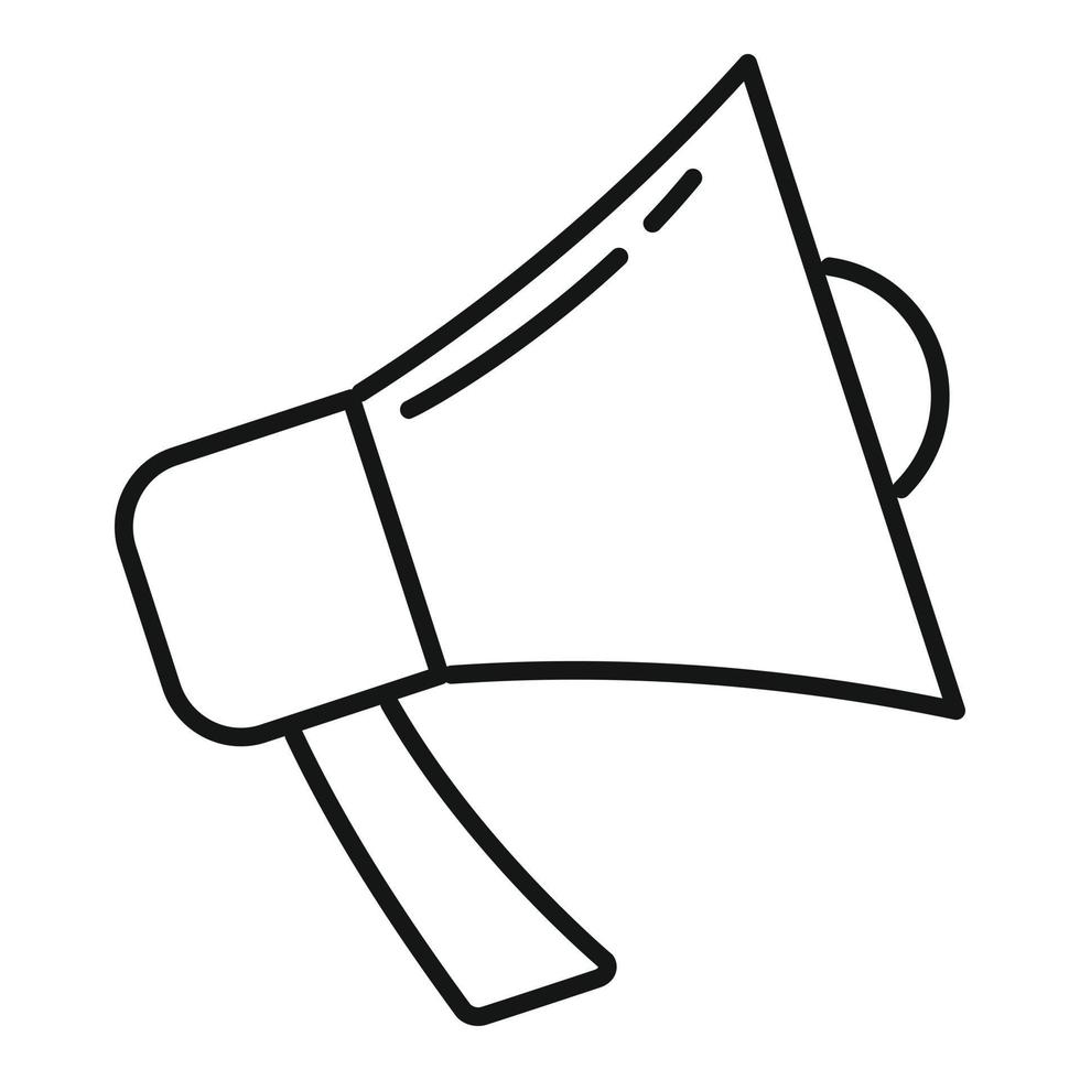 ícone de megafone de capacitação, estilo de estrutura de tópicos vetor