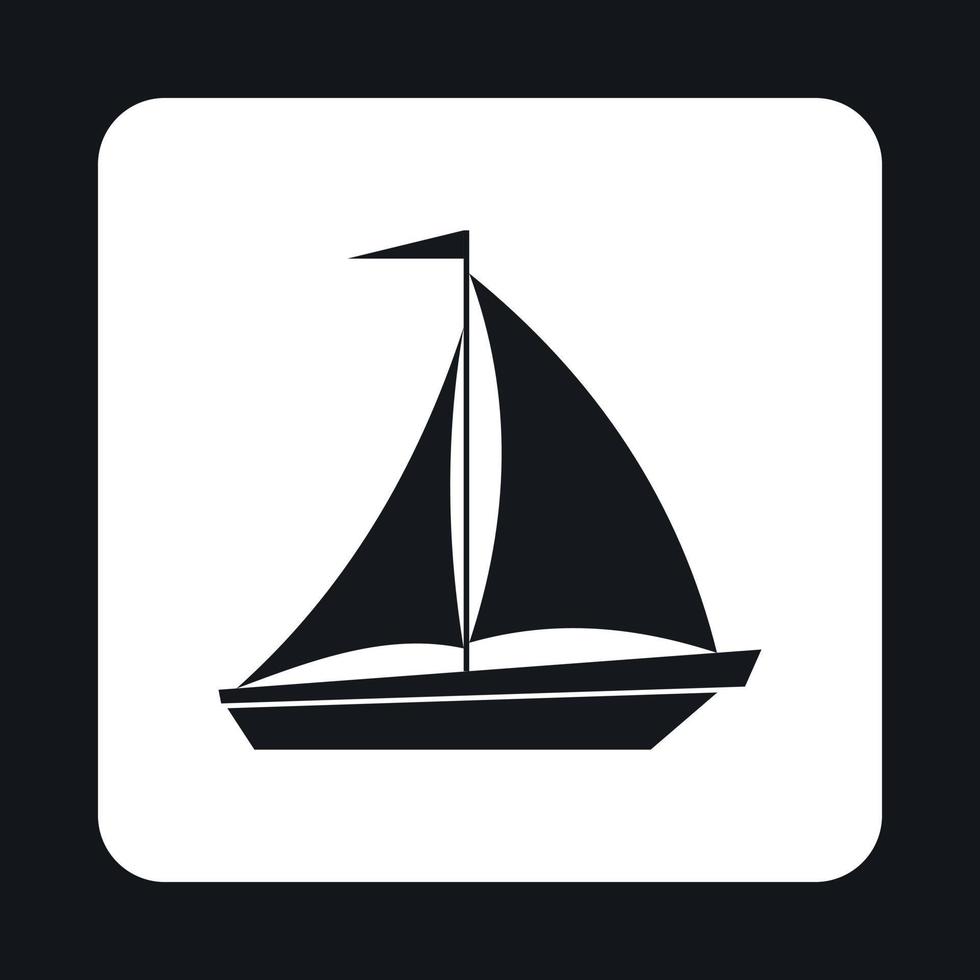 barco com bandeira no ícone do mastro, estilo simples vetor