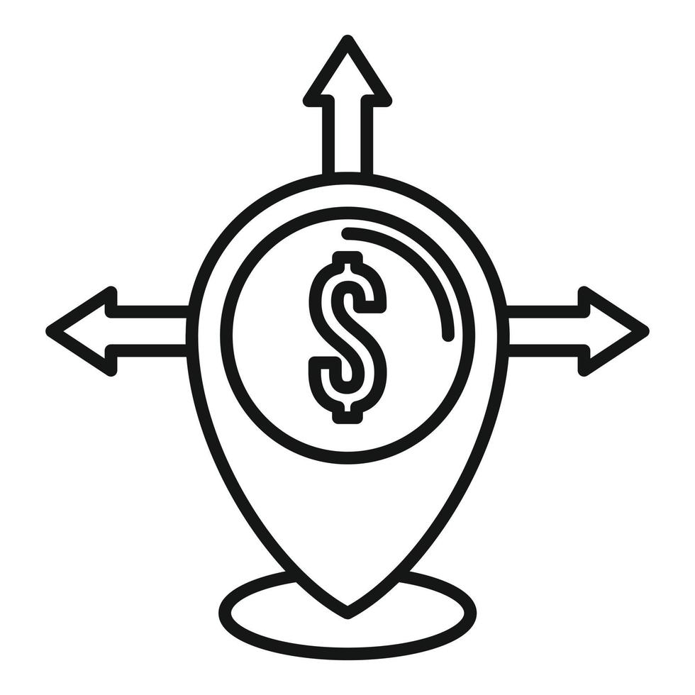 ícone de reestruturação financeira, estilo de estrutura de tópicos vetor