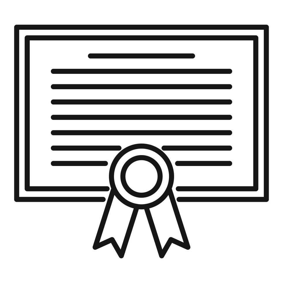 ícone de diploma de corretor, estilo de estrutura de tópicos vetor