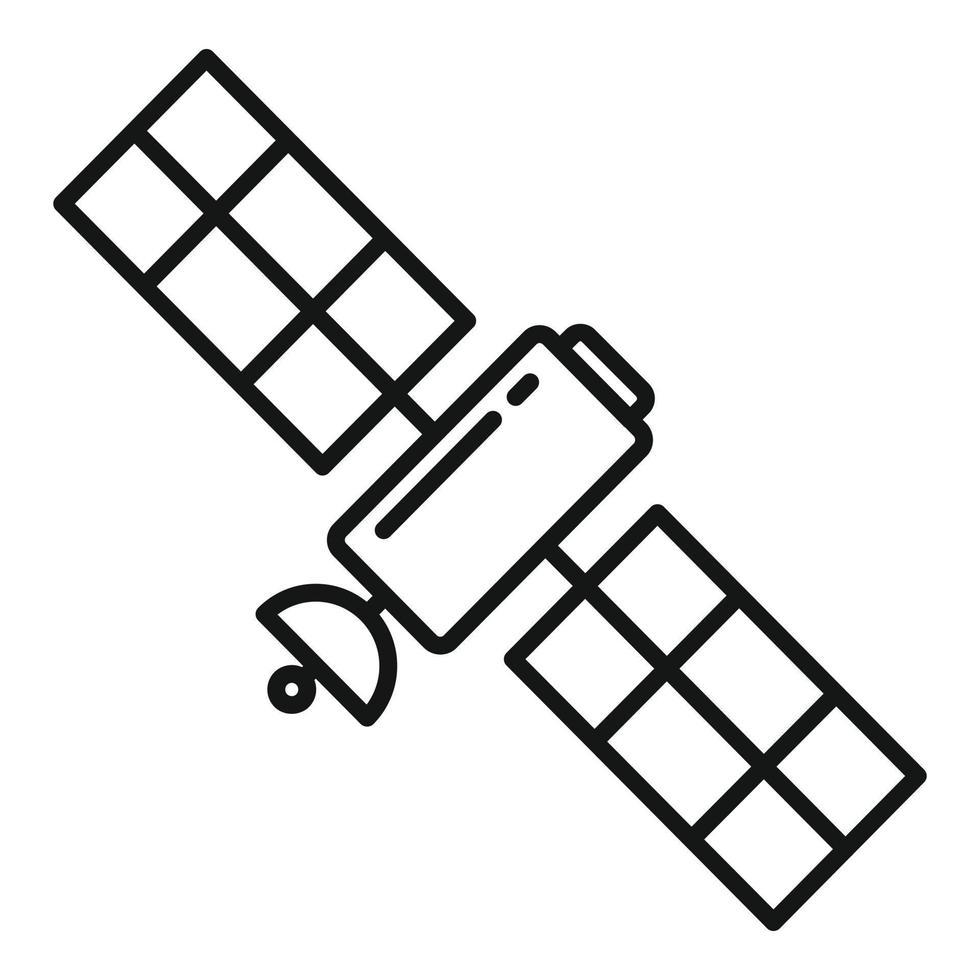 ícone de satélite, estilo de estrutura de tópicos vetor