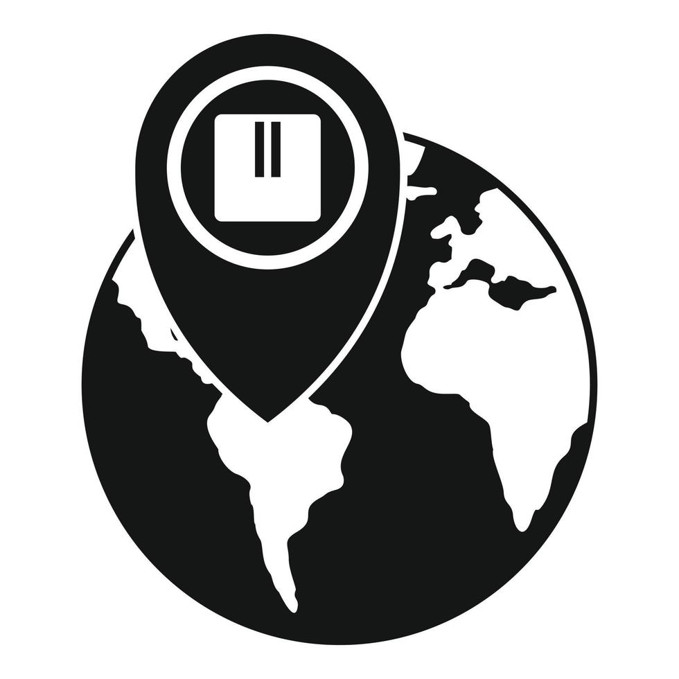 ícone global de rastreamento de encomendas, estilo simples vetor