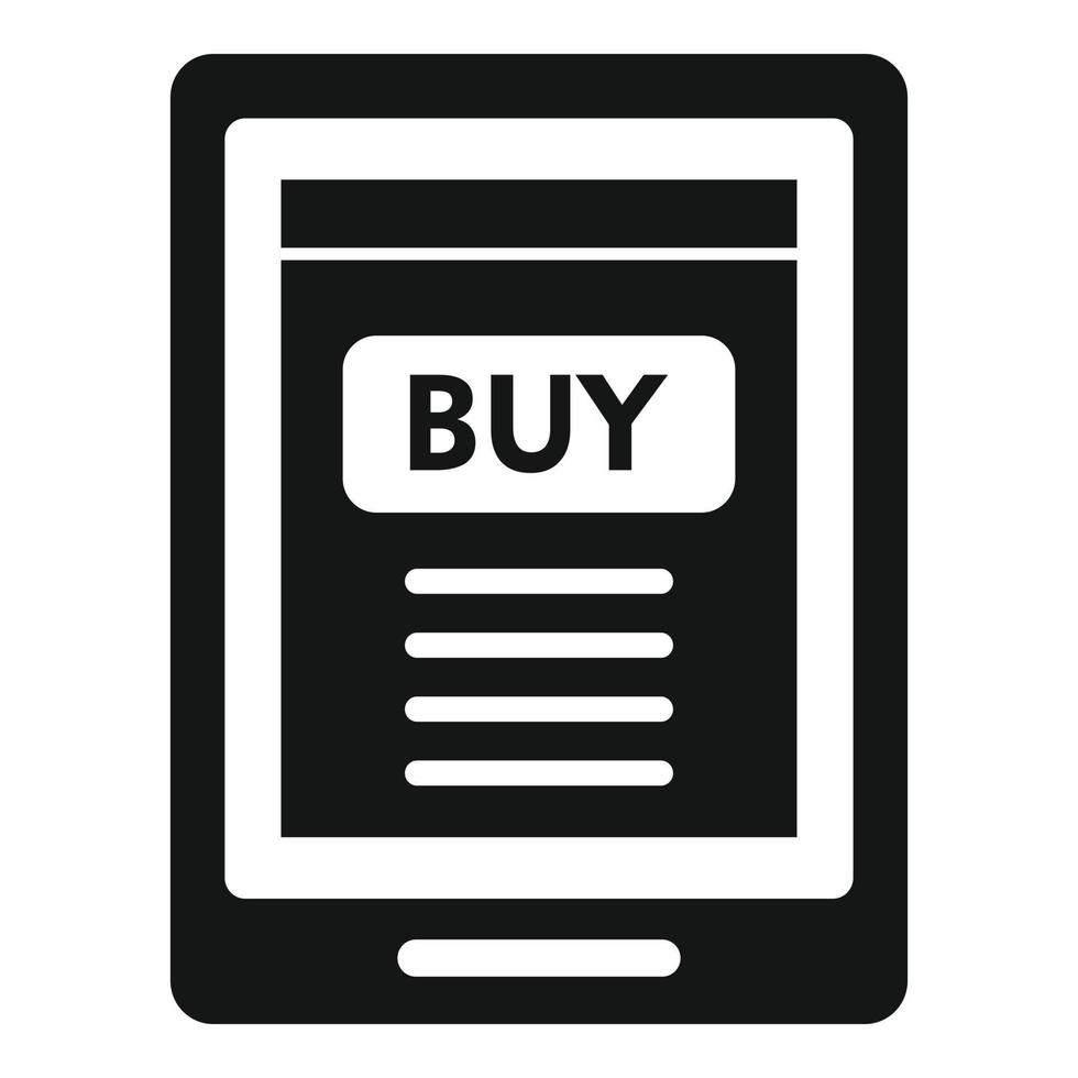 ícone de compra online de tablet, estilo simples vetor