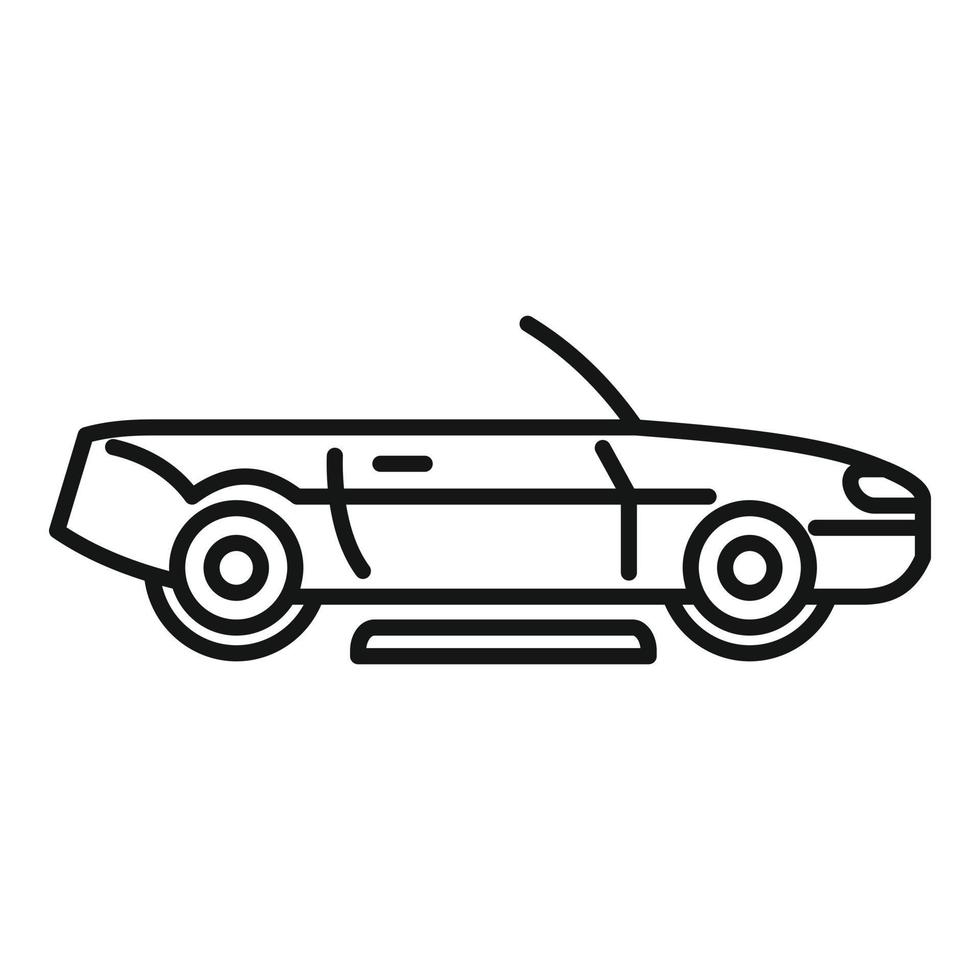 ícone de carro cabriolet híbrido, estilo de estrutura de tópicos vetor