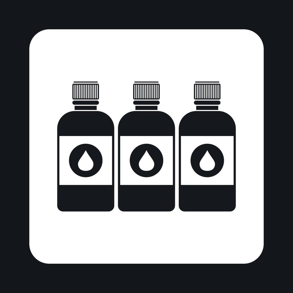 ícone de garrafas de tinta de impressora, estilo simples vetor