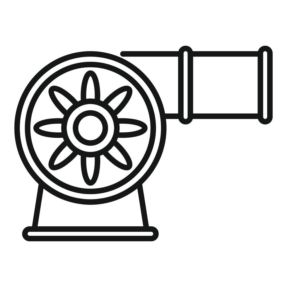 ícone de ventilação de dutos, estilo de estrutura de tópicos vetor